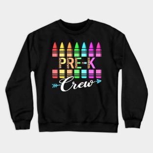 Team Pre K Crew Back To School Crayons Kids Teacher Crewneck Sweatshirt